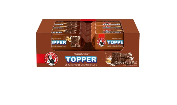 Bakers Topper Choc Flavoured Biscuits Cream Filled – 50 g x 16