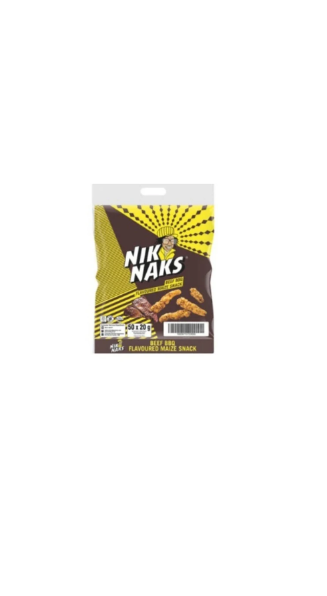 NikNaks Beef BBQ Flavoured Maize Snack 20g – Pack of 50