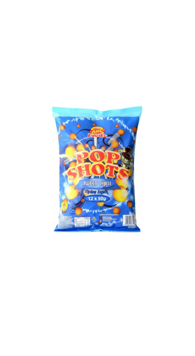 Pop Shots Sweet Chilli Flavoured Snack 50g – Pack of 12