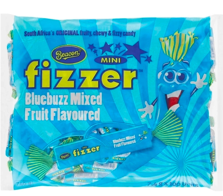 Beacon Mini Fizzers Bluebizz Mixed Fruit Sweets – 100 Pieces