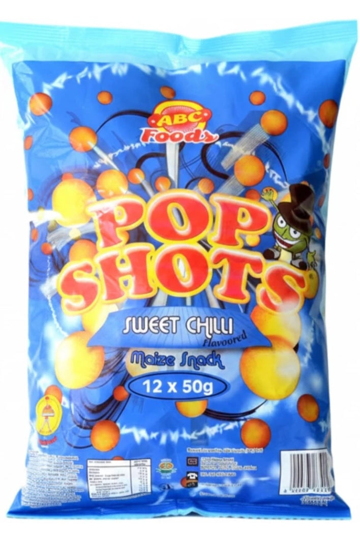 Pop Shots Sweet Chilli Flavoured Snack 50g – Pack of 12