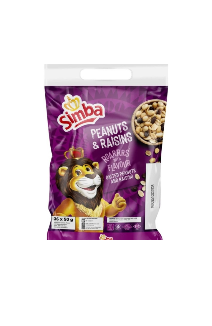 Simba Salted Peanuts & Raisins – 36 x 50 g