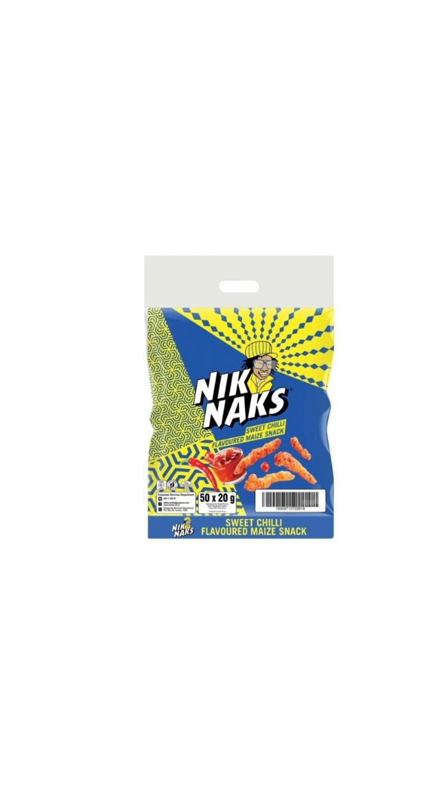 NikNaks Sweet Chilli Flavoured Maize Snack 20g – Pack of 50